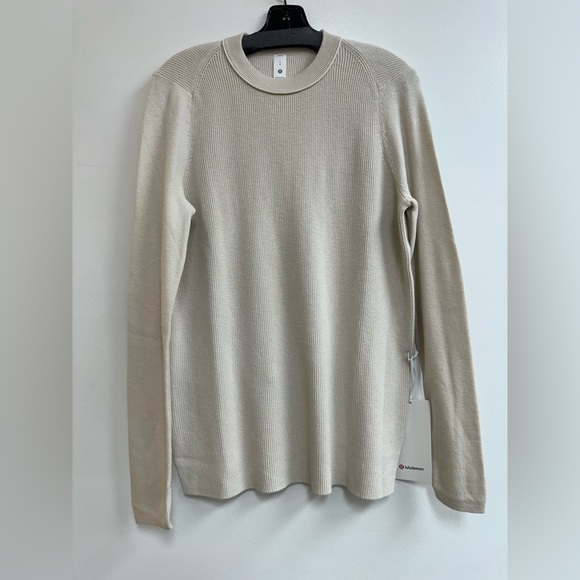 LuluLemon Take It All In Cotton-Blend Sweater in White Opal - Picture 3 of 10